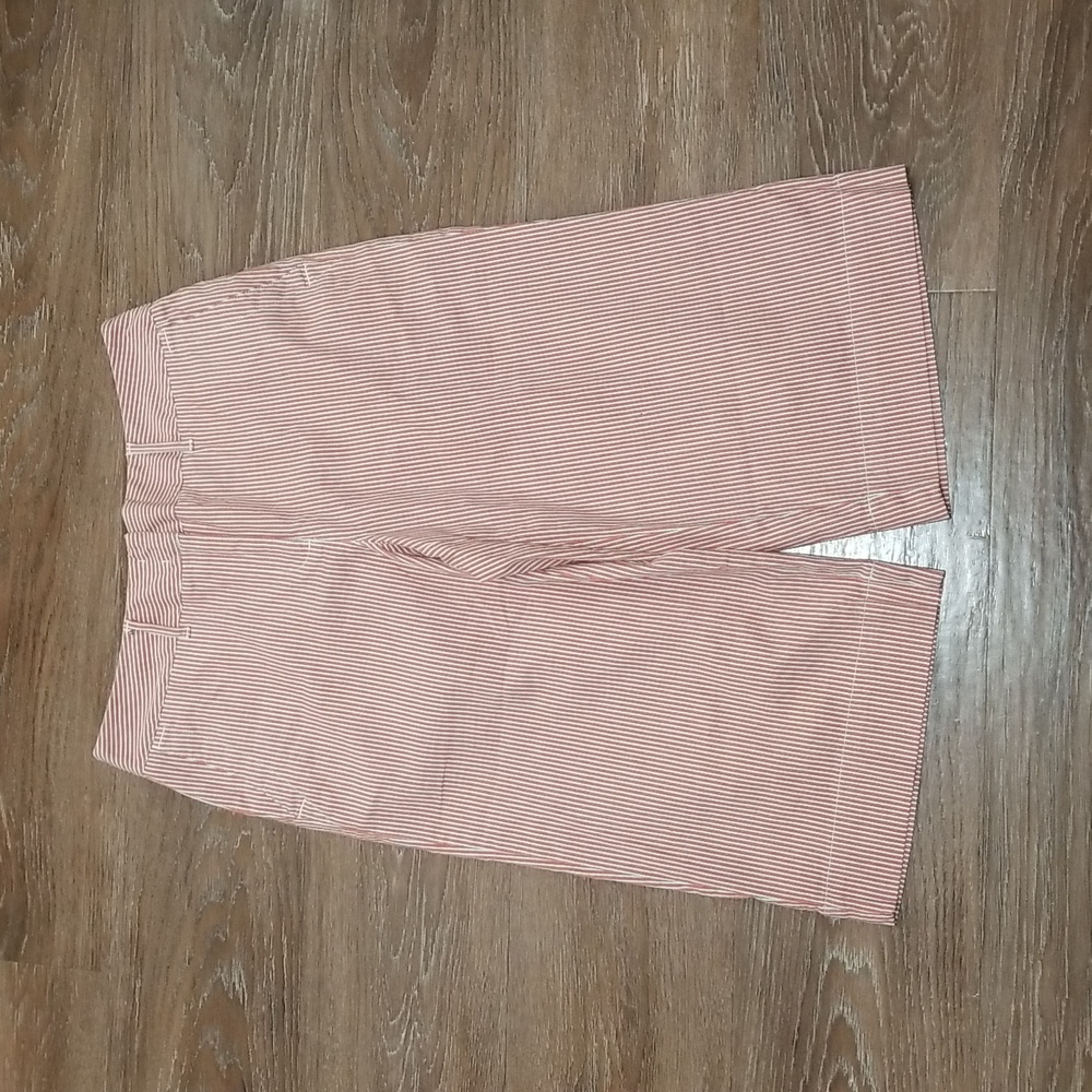 (10) Talbots Stretch Striped Long Shorts Vacation Travel Tourist Coastal Resort